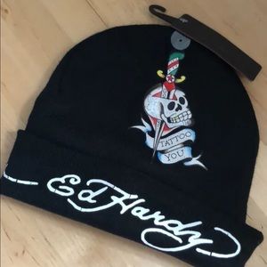 Brand new with tags Ed Hardy Black Tattoo beanie hat